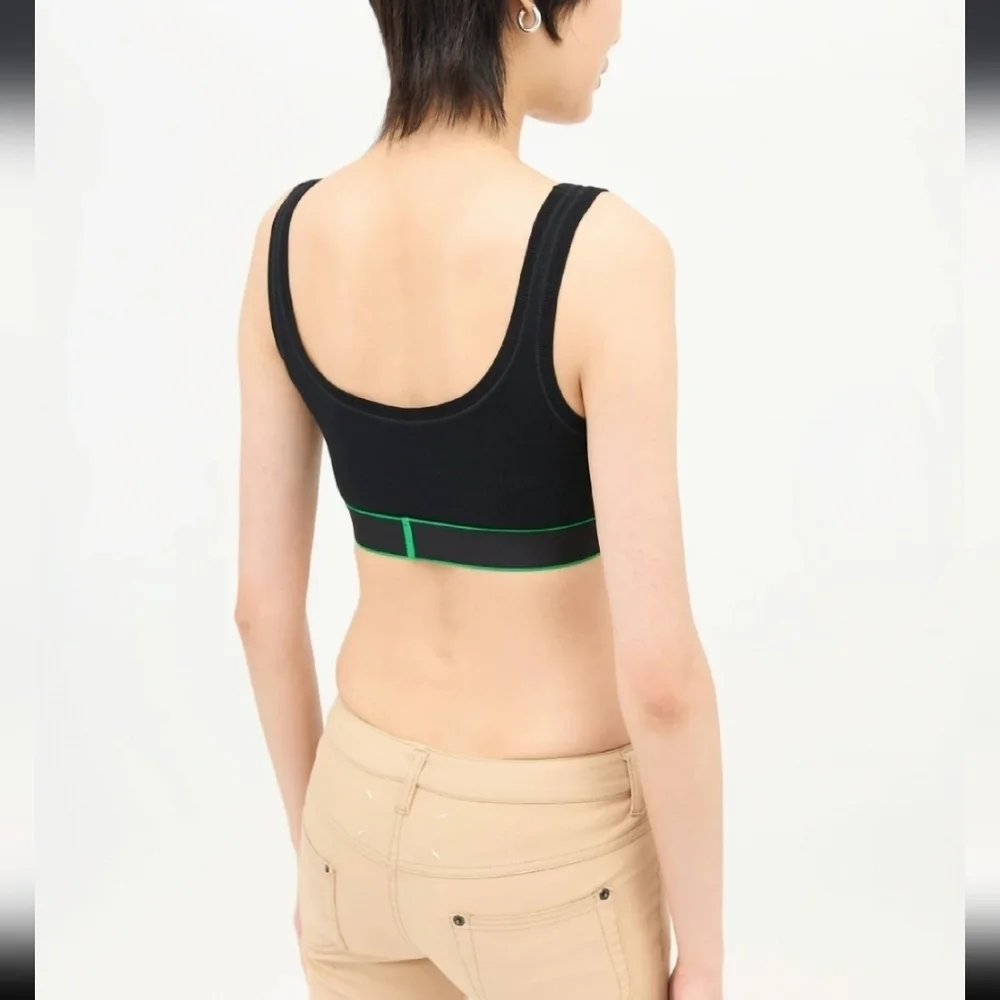Bottega Veneta Fine Ribbed Skin Bralette Black XS Made in Italy